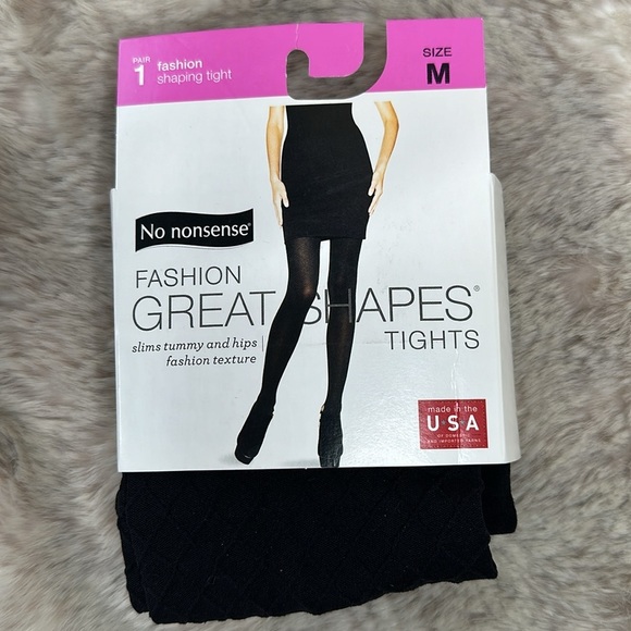 Hanes | No Nonsense | Great Shapes® Diamond Control Top Textured Tights … - Picture 2 of 5